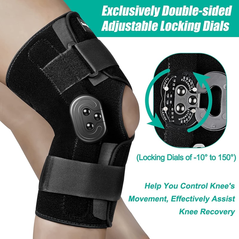 Knee Support With Side Stabilizers Hinged Knee Brace Adjustable For Knee Pain Arthritis Relief 2