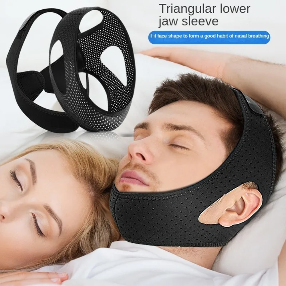 Lower Jaw Face Lifting Protection Belt Anti Snoring Device Breathable Chin Rest 1