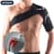 Single Shoulder Support Back Brace, Adjustable Gym Sports Care Wrap, Black Band Pads for Men & Women