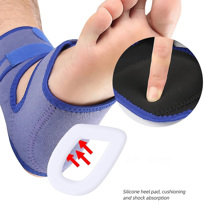 Compression Sleeve Ankle Support Brace With Silicone Heel Pad Relief For Sprains Foot Fatigue Plant 3