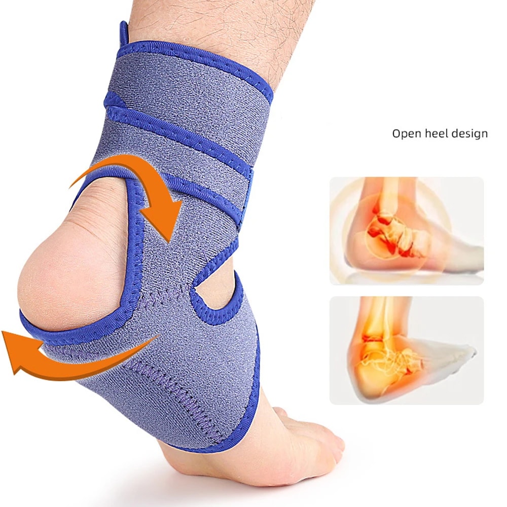 Compression Sleeve Ankle Support Brace With Silicone Heel Pad Relief For Sprains Foot Fatigue Plant 4