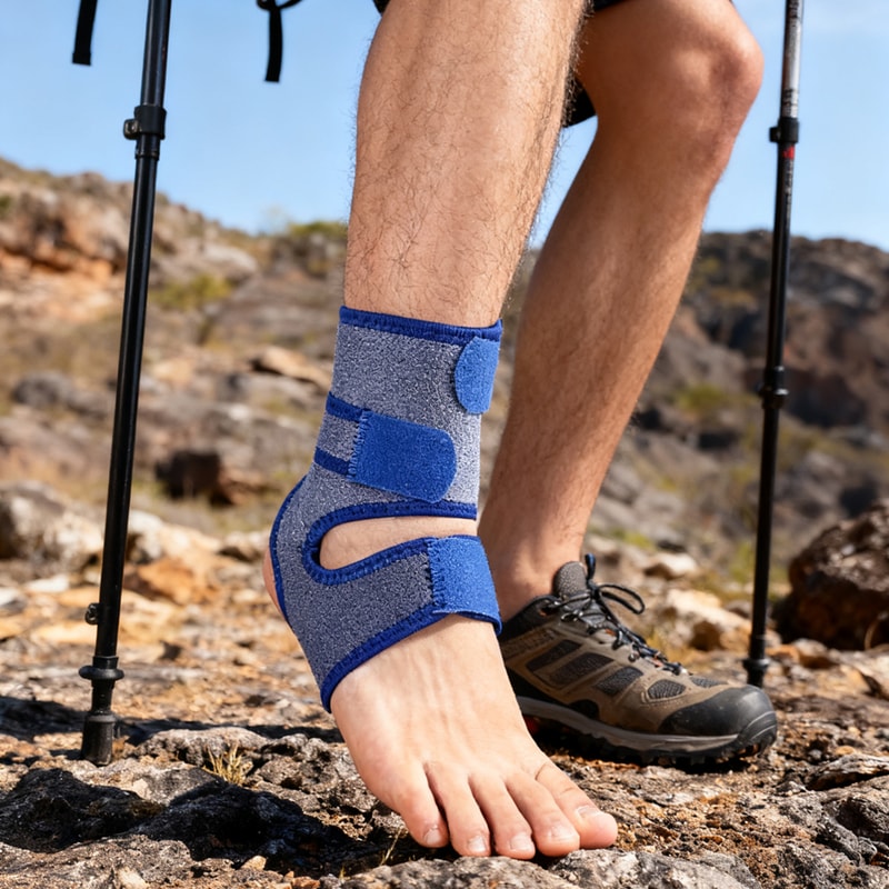 Compression Sleeve Ankle Support Brace With Silicone Heel Pad Relief For Sprains Foot Fatigue Plant 0