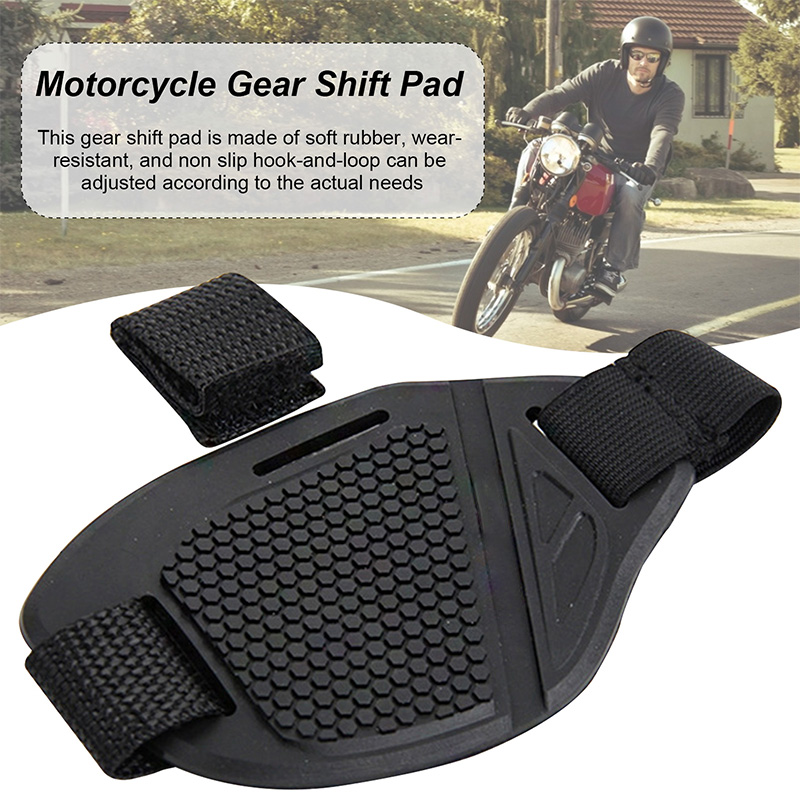 Durable Motorcycle Shift Pad Cover, Adjustable Shifter Shield & Anti-Slip Rubber Boot for Shoe Protection