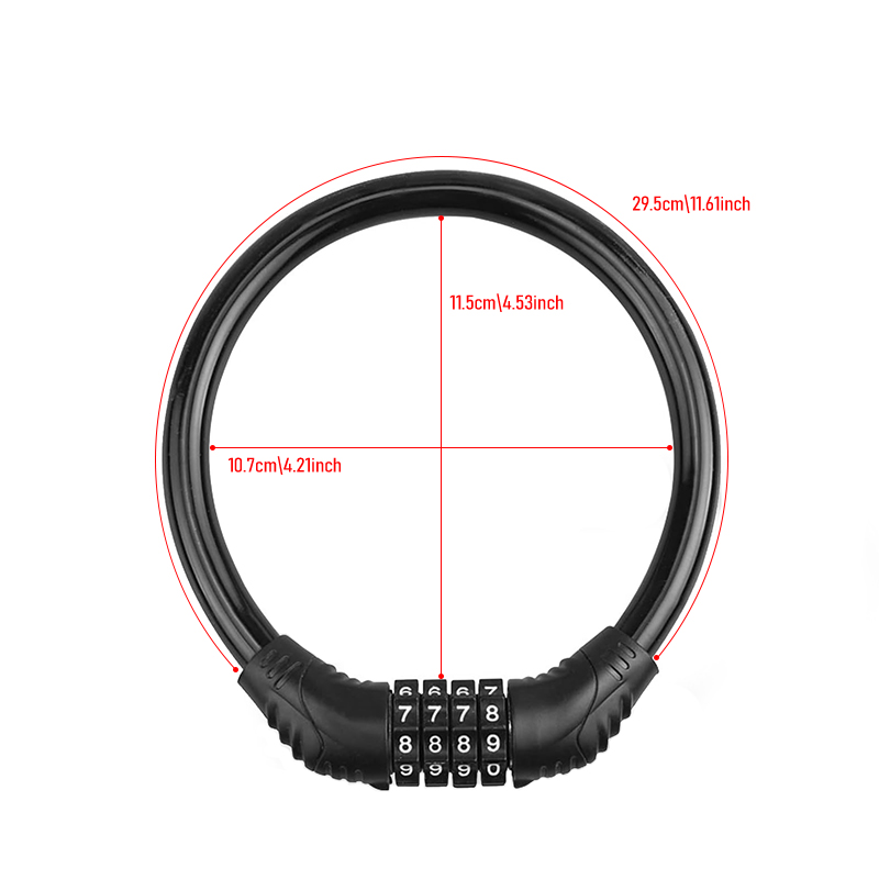 Reinforced Steel Cable Bike Lock 4Digit HighSecurity Combination For Bikes Scooters 5