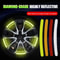 Rainbow Fluorescent Reflective Tape for Night Driving, High-Visibility Hub Decals, Safety Stickers for Cars & Bike