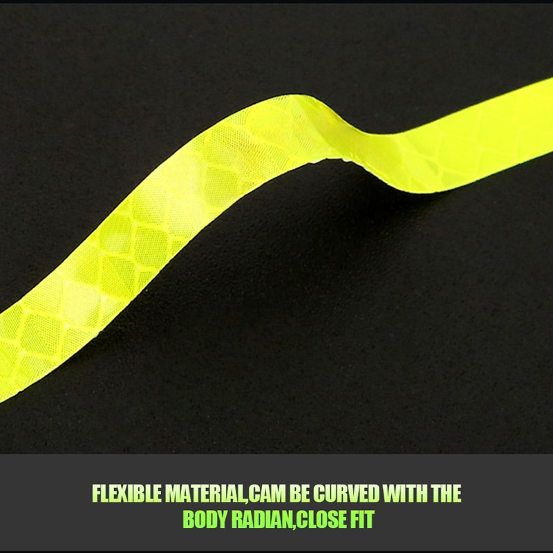 Rainbow Fluorescent Reflective Tape for Night Driving, High-Visibility Hub Decals, Safety Stickers for Cars & Bike