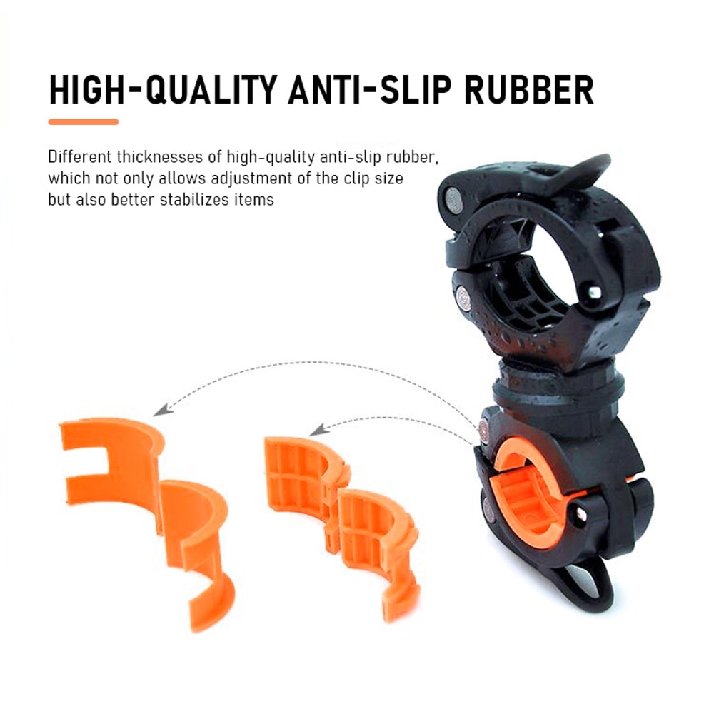 Bike Motorcycle Headlights Lamp Holder 360 Rotatable Bicycle Flashlight Holder Quick Release Cyclin 0