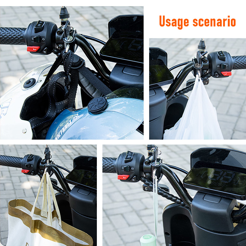Anti-Theft Fixed Lock for Motorcycle Helmet, Metal Bicycle Security, Multi-function Moto Accessories