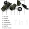 Hiking Whistle with Compass Mirror, LED Flashlight, Magnifier, Thermometer, Survival Tool