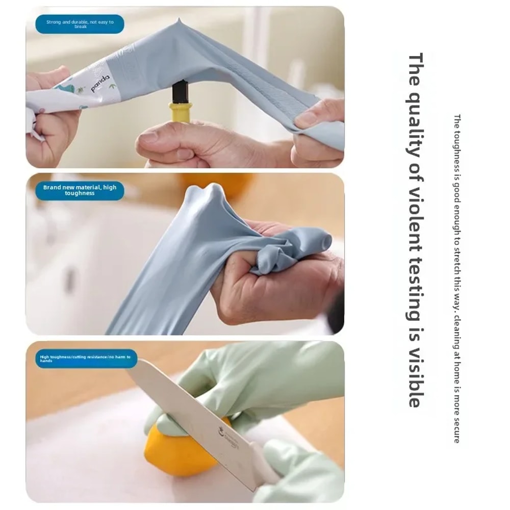 Durable Waterproof Rubber Gloves For Women Extended Kitchen Gloves For Dishwashing Cleaning Househ 2