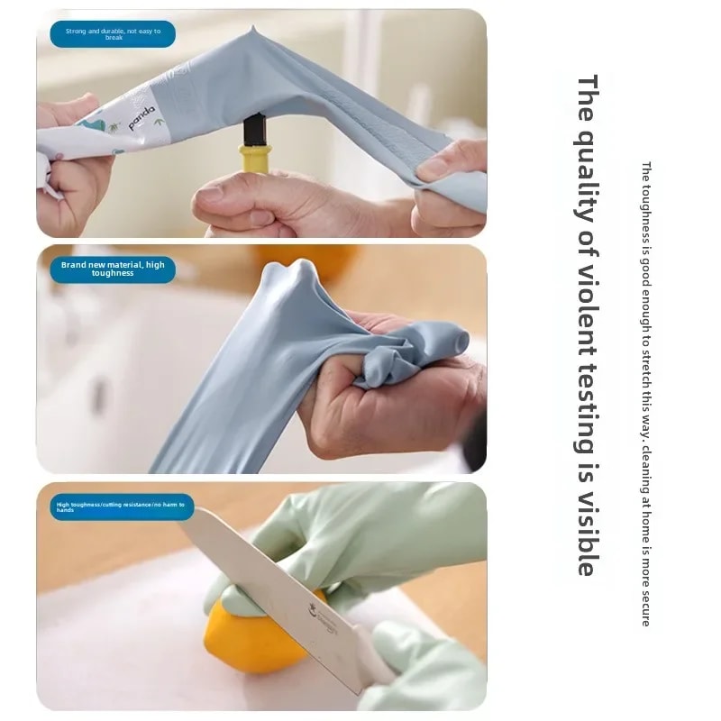 Durable Waterproof Rubber Gloves For Women Extended Kitchen Gloves For Dishwashing Cleaning Househ 2