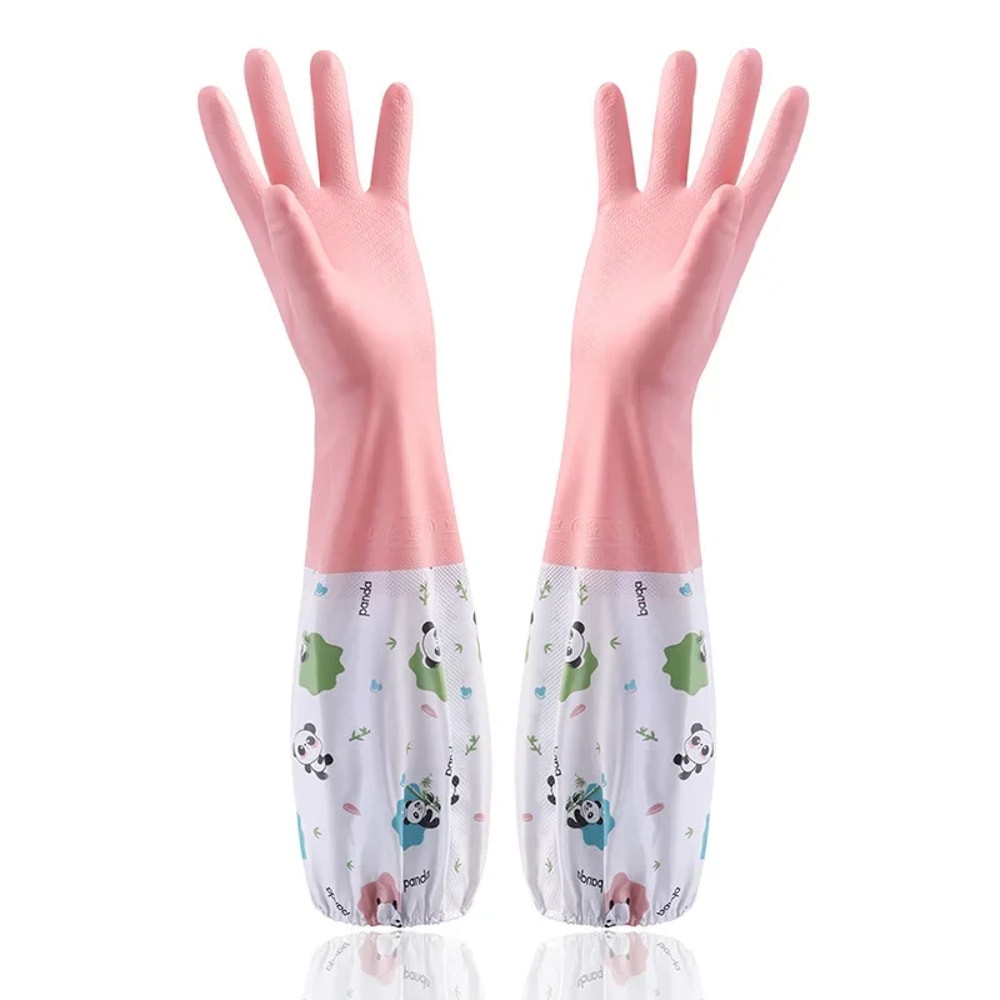 Durable Waterproof Rubber Gloves For Women Extended Kitchen Gloves For Dishwashing Cleaning Househ 5