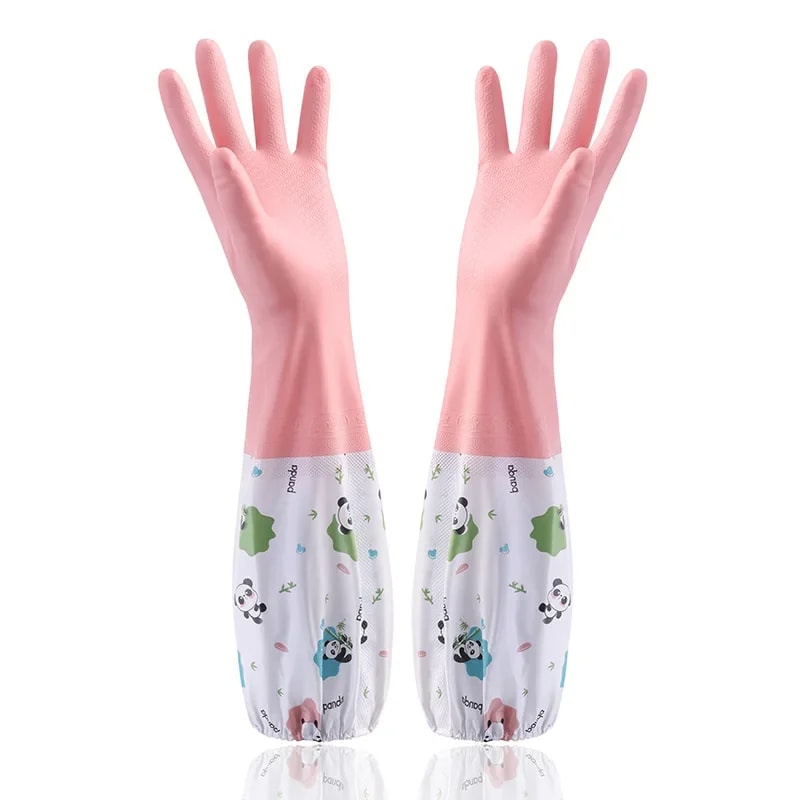 Durable Waterproof Rubber Gloves For Women Extended Kitchen Gloves For Dishwashing Cleaning Househ 5