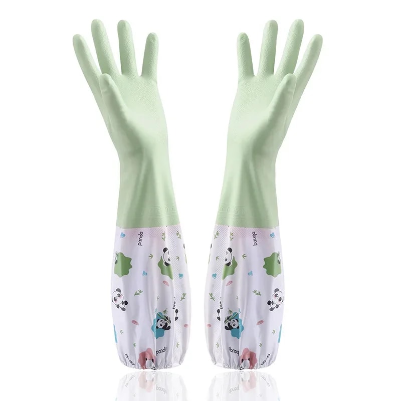 Durable Waterproof Rubber Gloves For Women Extended Kitchen Gloves For Dishwashing Cleaning Househ 7