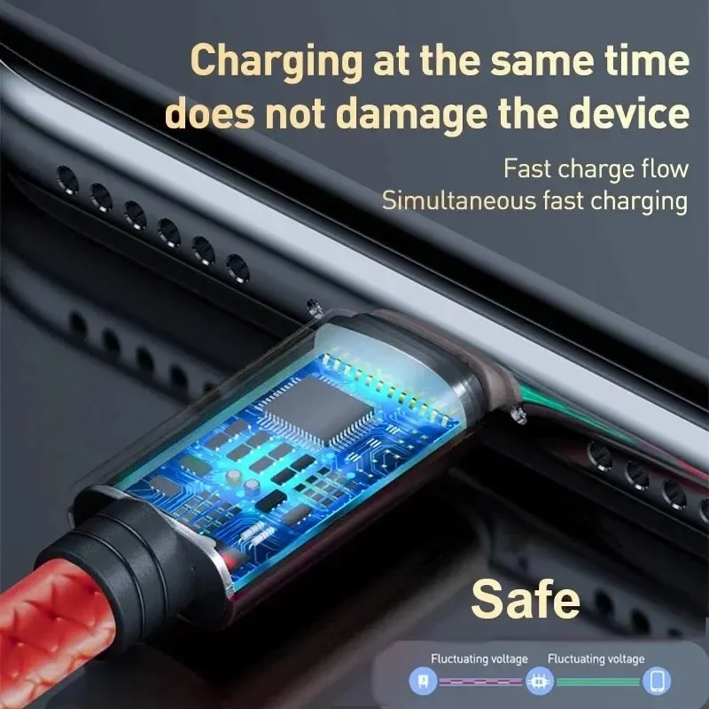 Fast Charging USB Cable Multi Port Micro USB Type C Cord For IPhone Samsung Xiaomi Universal Charge 3