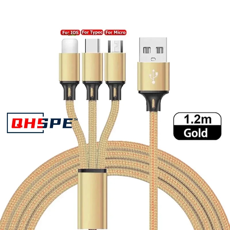 Fast Charging USB Cable Multi Port Micro USB Type C Cord For IPhone Samsung Xiaomi Universal Charge 8