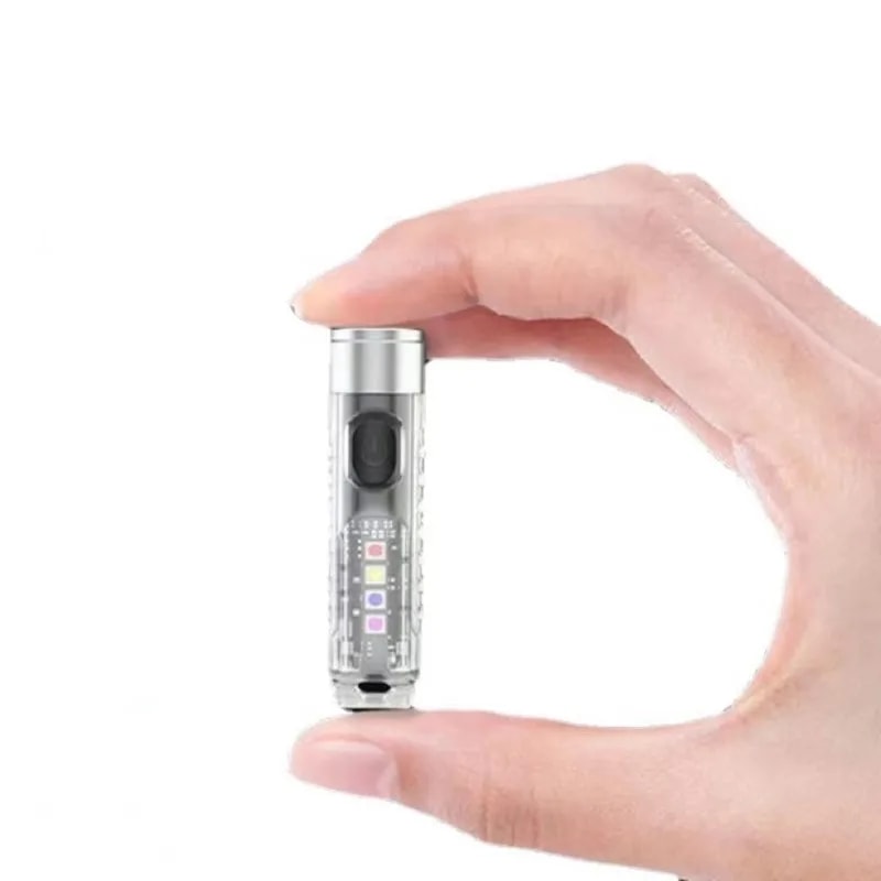 Mini Portable Outdoor LED Keychain Light Charging Magnetic Small Flashlight Strong Warning Light 3