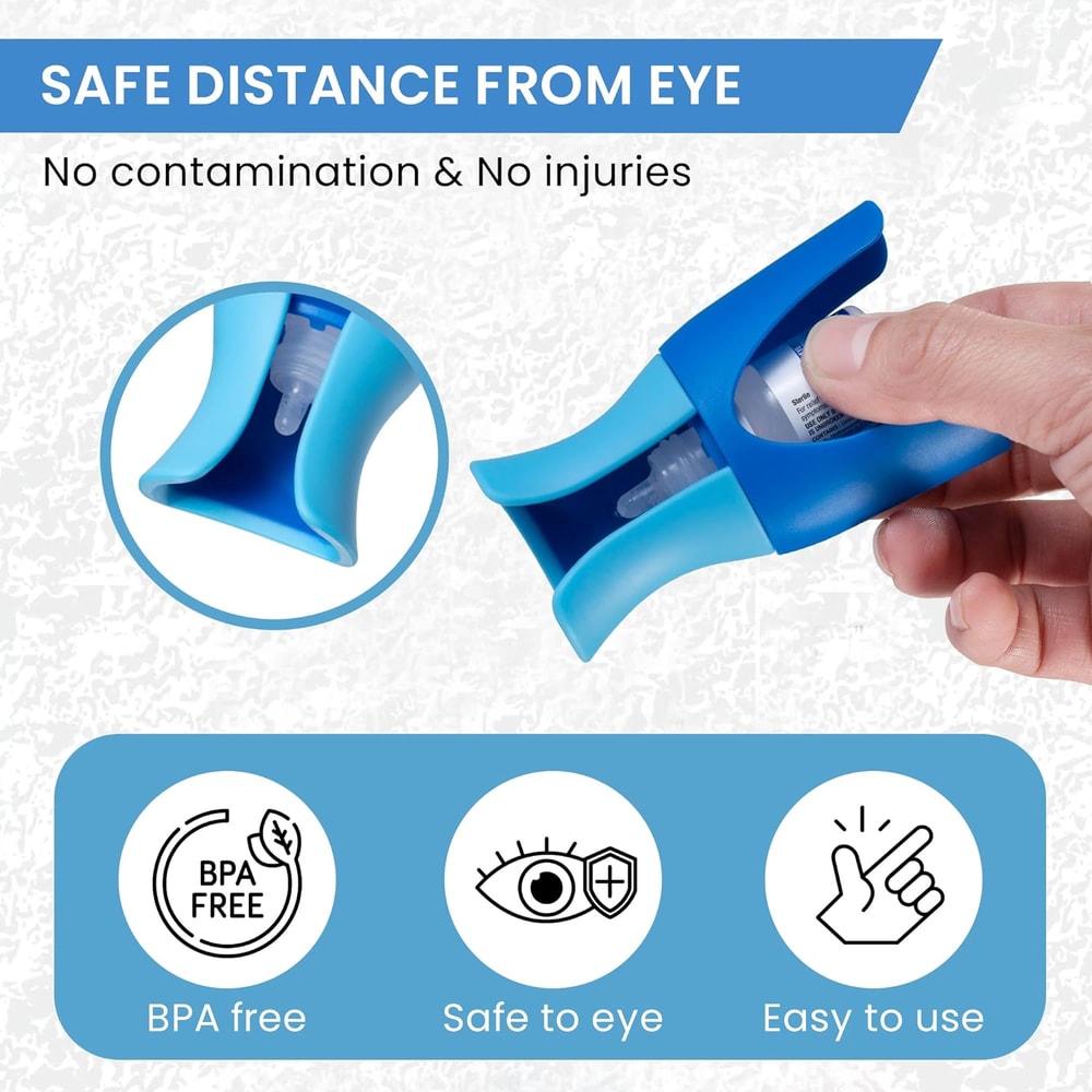 Reusable Eye Drops Bottle Holder, Eyedrop Guide Aid, Ointments Drops Applicator, Eye Care Tool for Easier Application