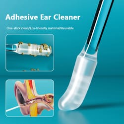 sticky ear pick, disposable silicone earwax remover, adult and kids ear cleaner, reusable adhesive earpick