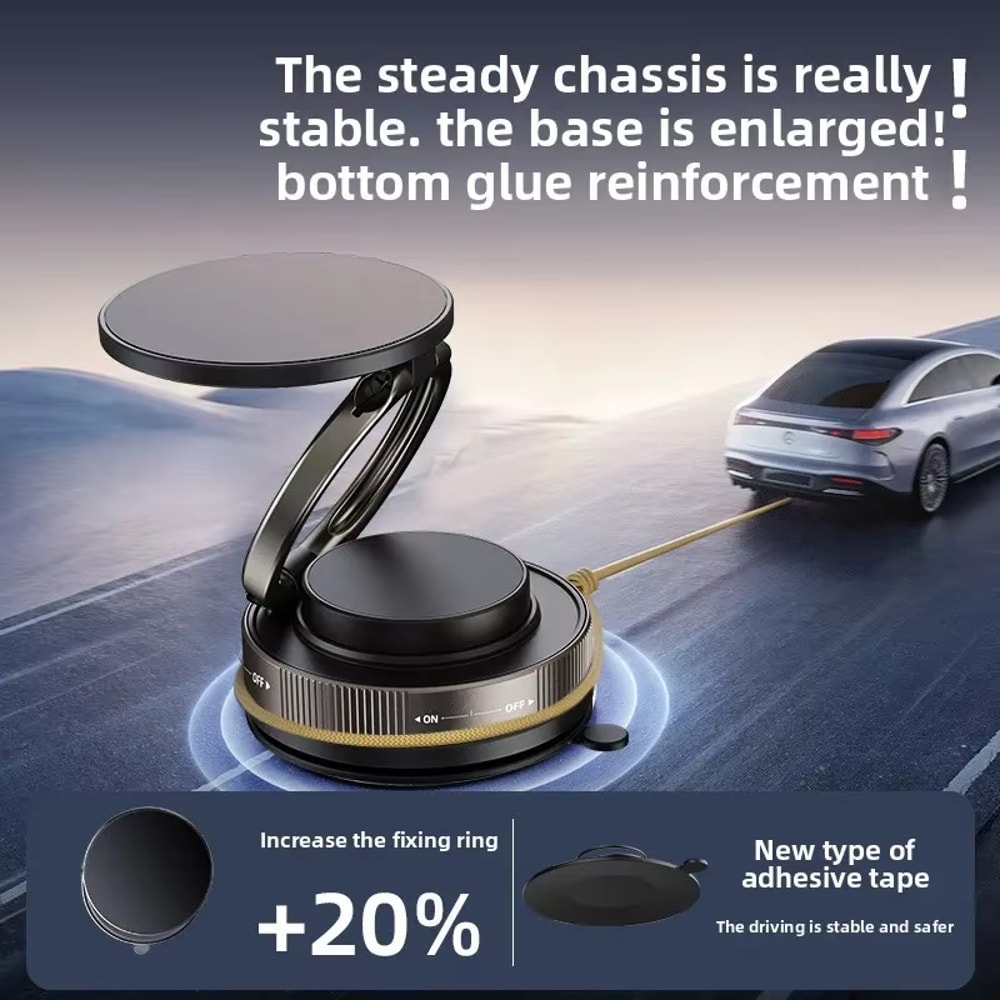 Adjustable Swivel Lock Vacuum Magnetic Phone Holder Stand For Magsafe Suction Cup Mount For Car And 2