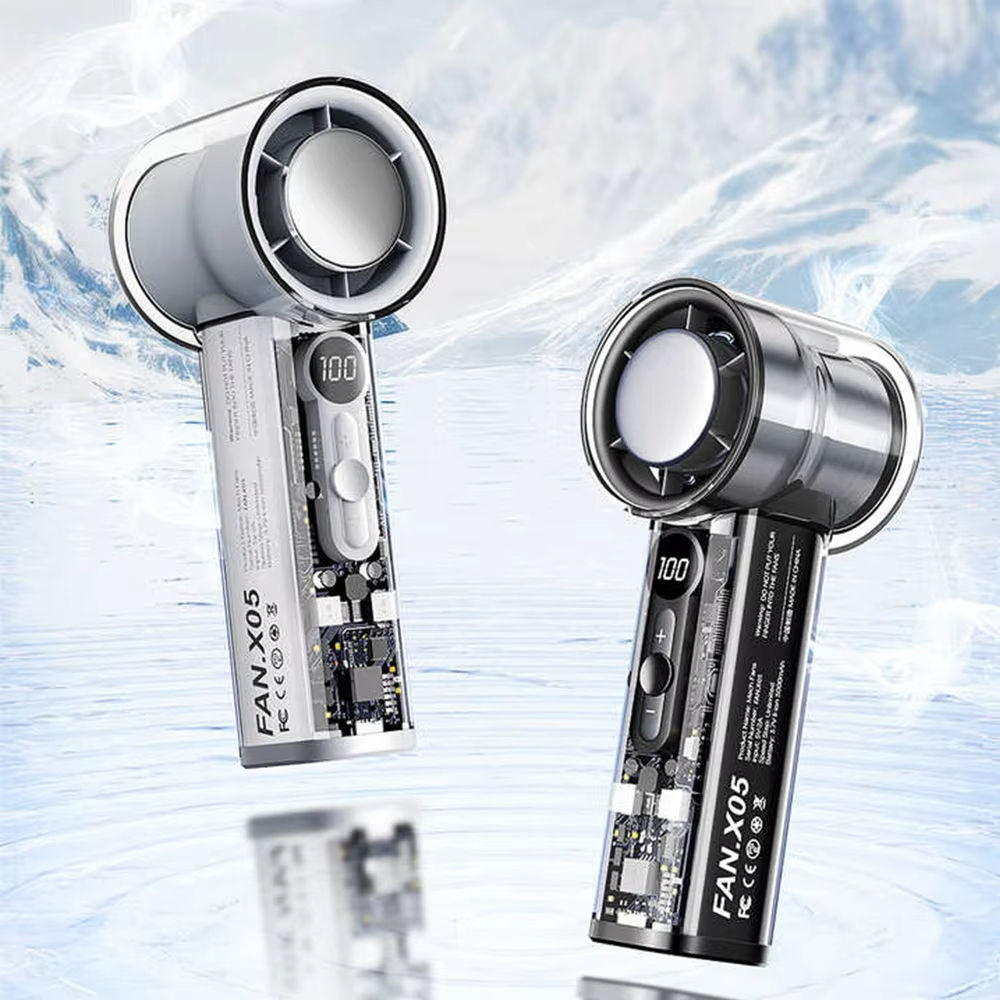 Highspeed Handheld Electric Fan USB Portable Rechargeable Outdoor Fan With Semiconductor Refrigerat 0