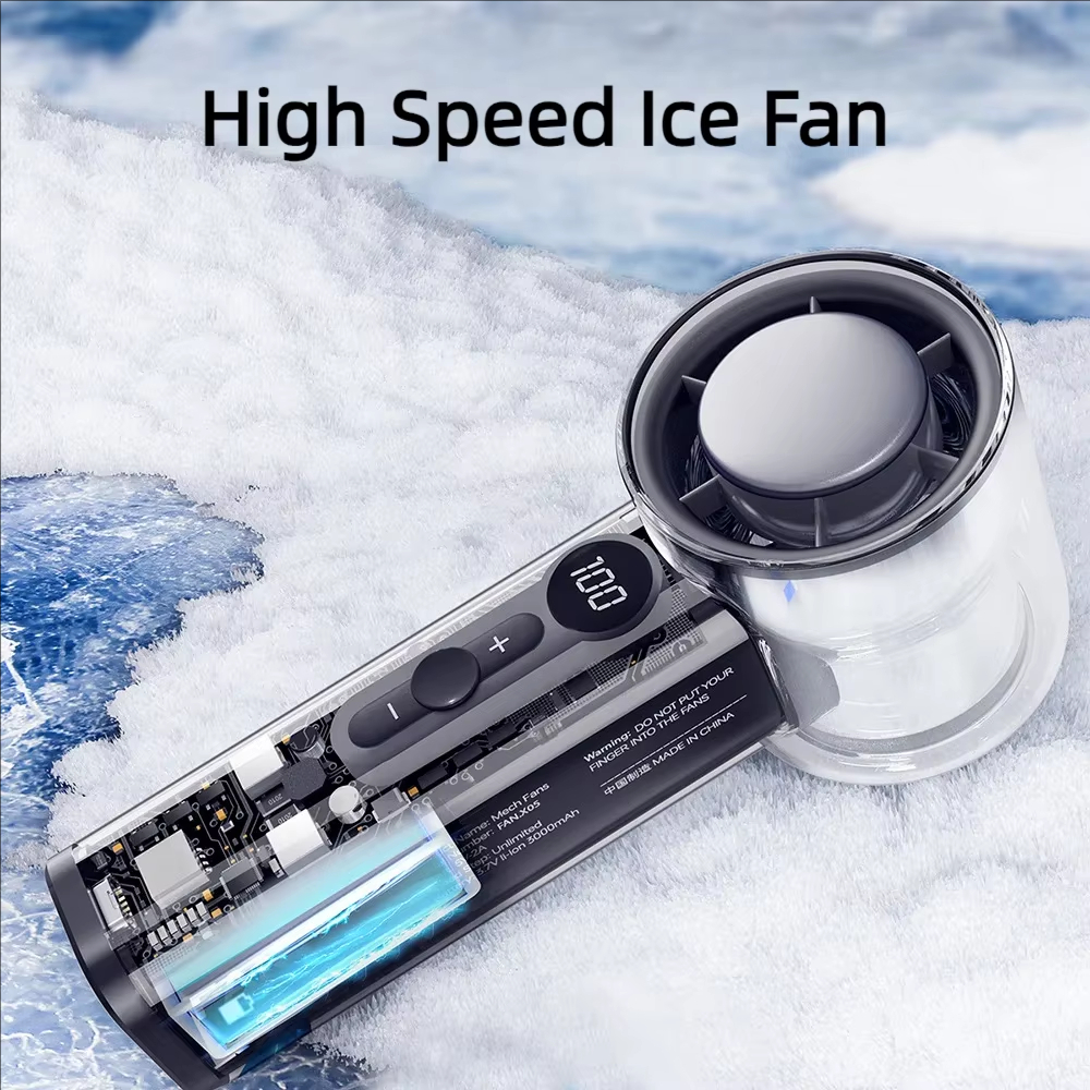 Highspeed Handheld Electric Fan USB Portable Rechargeable Outdoor Fan With Semiconductor Refrigerat 4