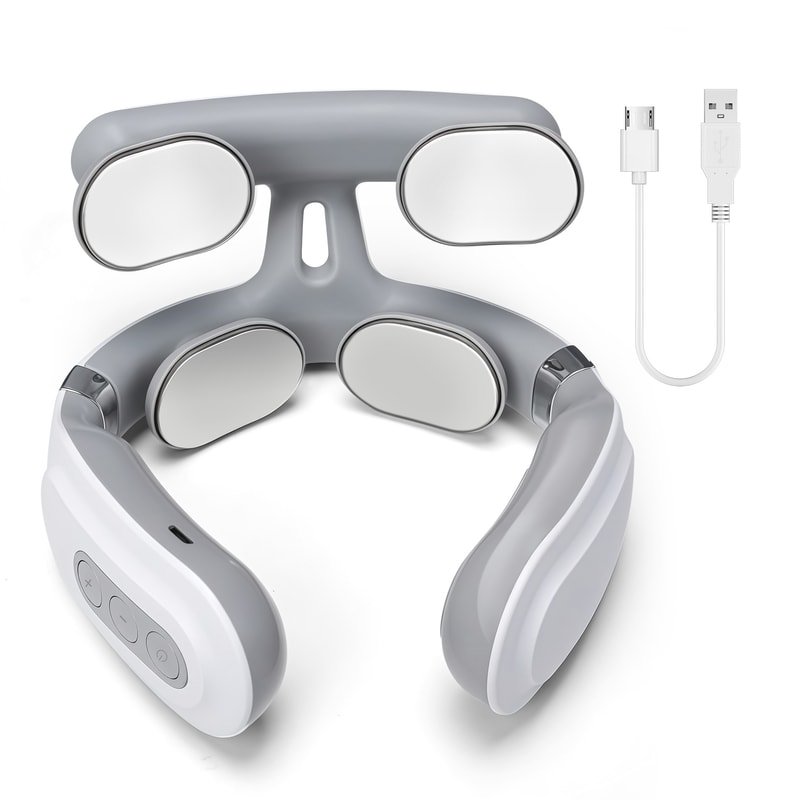 Portable Smart Neck and Shoulder Massager, 6 Modes, 16 Levels, USB Rechargeable, Ideal Gift for Men & Women