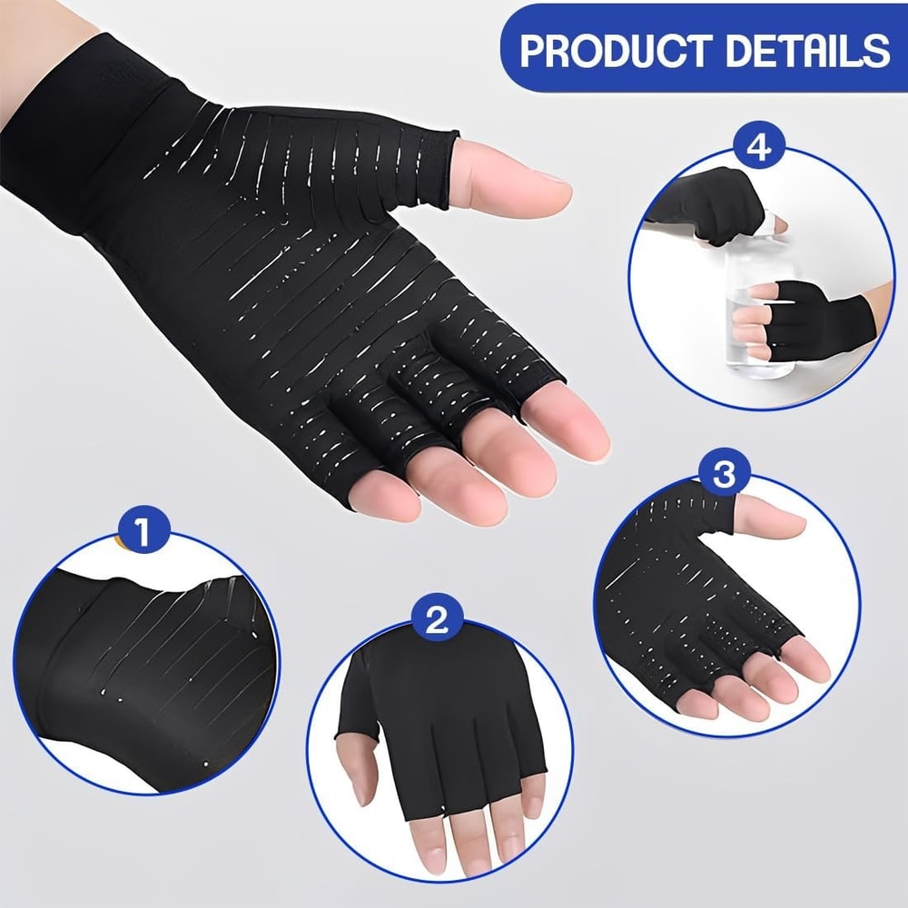 Copper Arthritis Gloves for Hand Pain Relief, Rheumatoid Osteoarthritis, Carpal Tunnel Compression Gloves