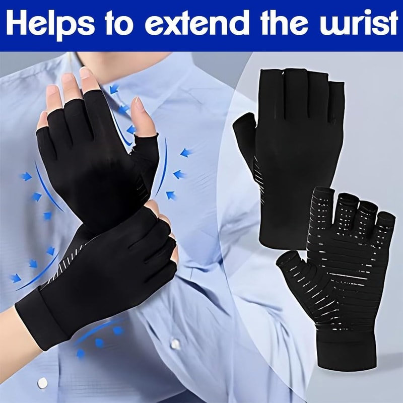 Copper Arthritis Gloves for Hand Pain Relief, Rheumatoid Osteoarthritis, Carpal Tunnel Compression Gloves