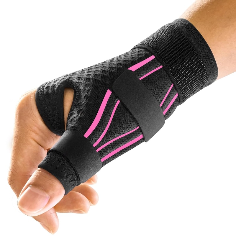 Breathable Adjustable Wrist Splint Brace with Adhesive Strips, Comfortable Support for Sports Use