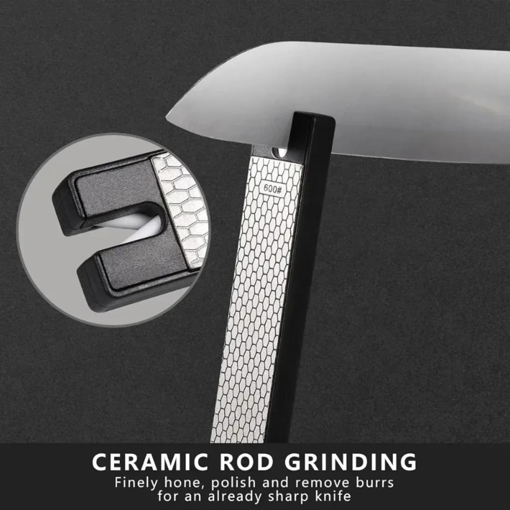 Diamond Knife Sharpener, Portable Foldable, Non-Slip Handle for Outdoor, Kitchen, Camping, Hiking