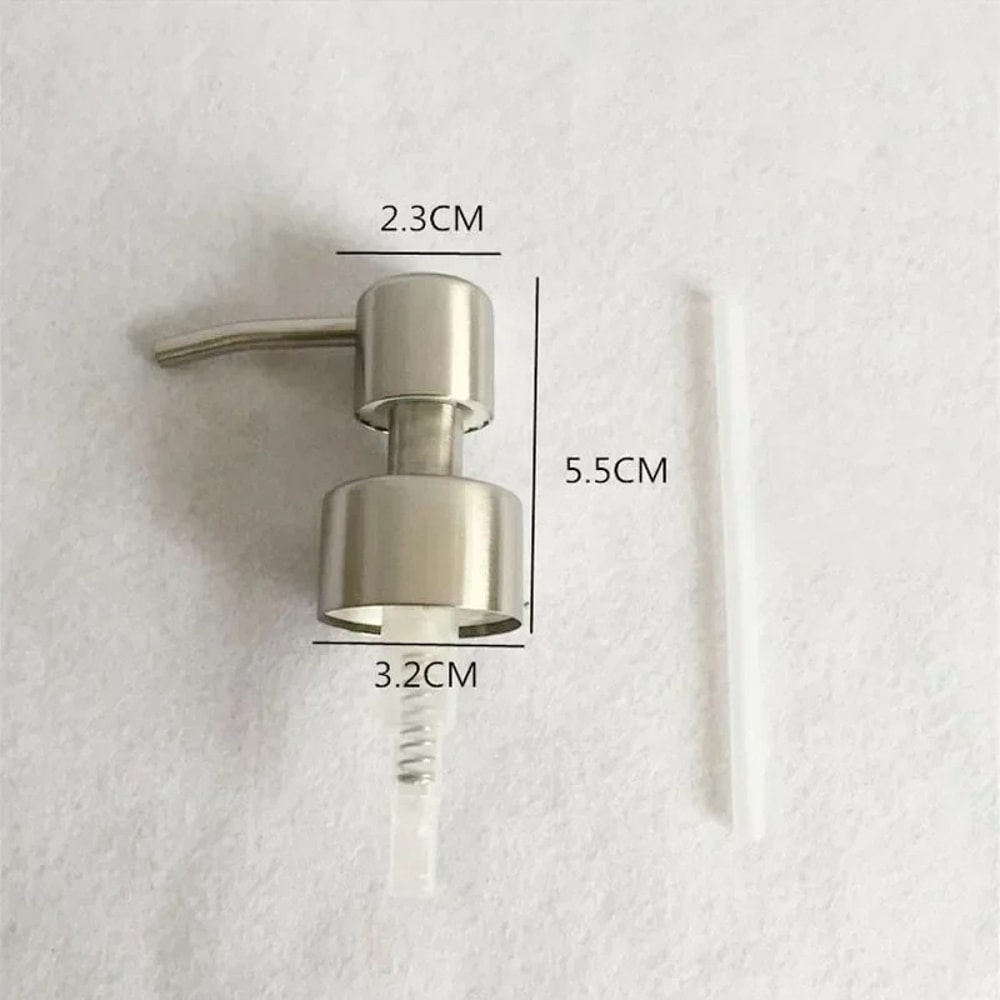 Replacement Stainless Steel Soap Dispenser Pump Head for Threaded Bathroom Kitchen Accessory, Shampoo Soap Pump