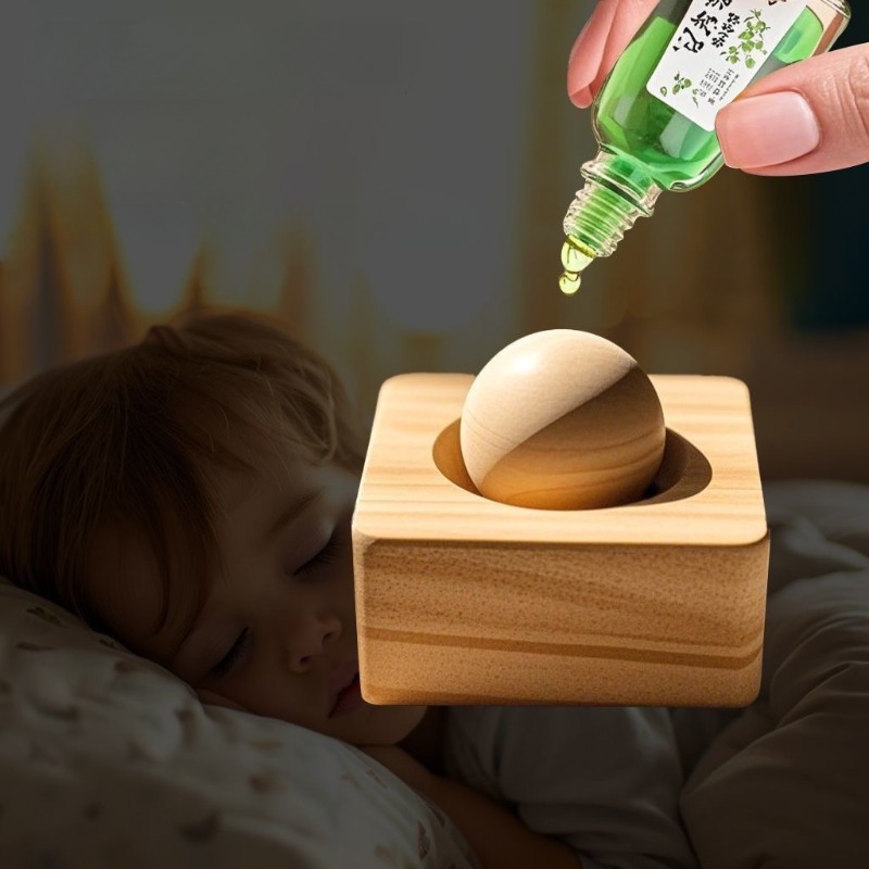 Aromatherapy Solid Wood Spherical Essential Oil, Fragrance Enhancement for Bedroom, Odor Elimination