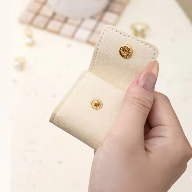 Portable Mini Jewelry Bag with 4 Compartments, Travel Jewelry Storage Case, Earrings Necklace Ring Organizer Bag