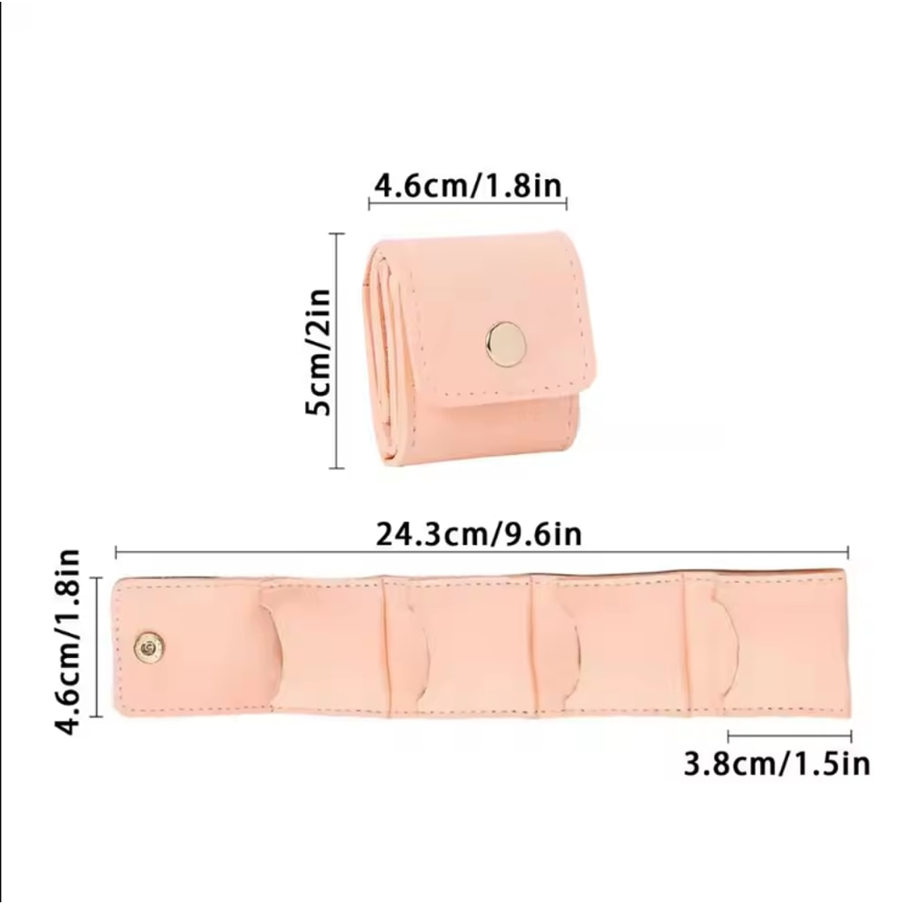 Portable Mini Jewelry Bag with 4 Compartments, Travel Jewelry Storage Case, Earrings Necklace Ring Organizer Bag