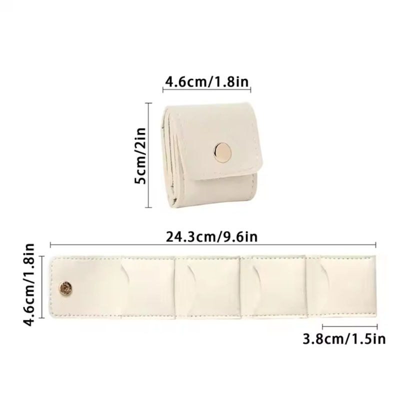 Portable Mini Jewelry Bag with 4 Compartments, Travel Jewelry Storage Case, Earrings Necklace Ring Organizer Bag