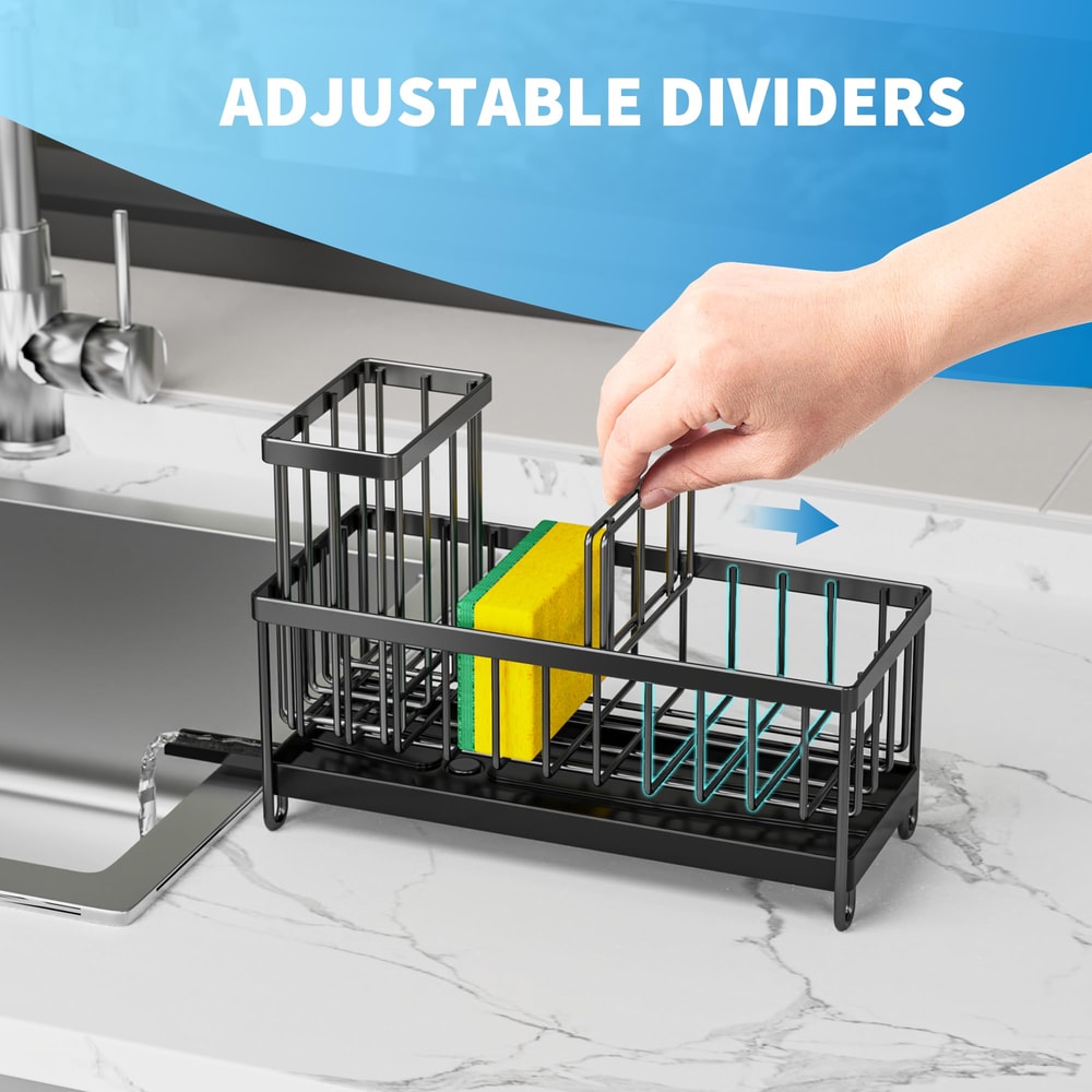 Must-Have Kitchen Accessories, Kitchen Sink Sponge Holder with High Brush Rack