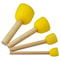 Wooden Handle Sponge Brushes, Round Sponges for Children Drawing, Pottery Sculpture Modeling Tool