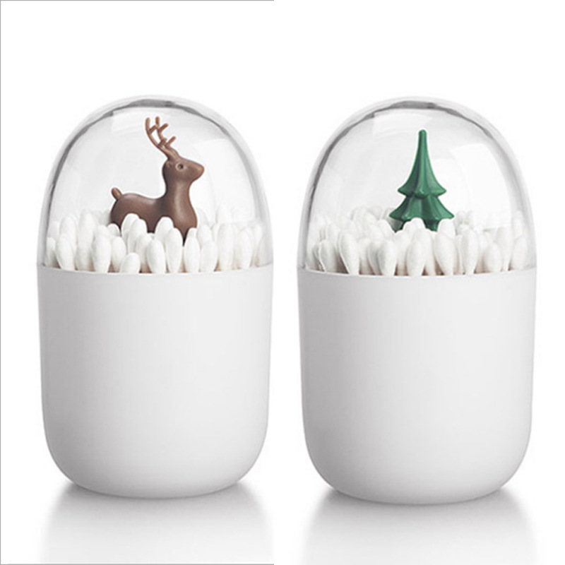 Toothpick Box Cute Cartoon Dustproof Plastic Holder Cotton Swab Case Dispenser 1