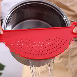kitchen accessories plastic drain basket, pot side drainer, wash rice filter for jars
