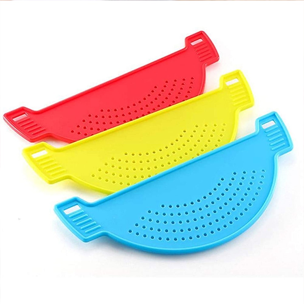 Kitchen Accessories Plastic Drain Basket, Pot Side Drainer, Wash Rice Filter for Jars