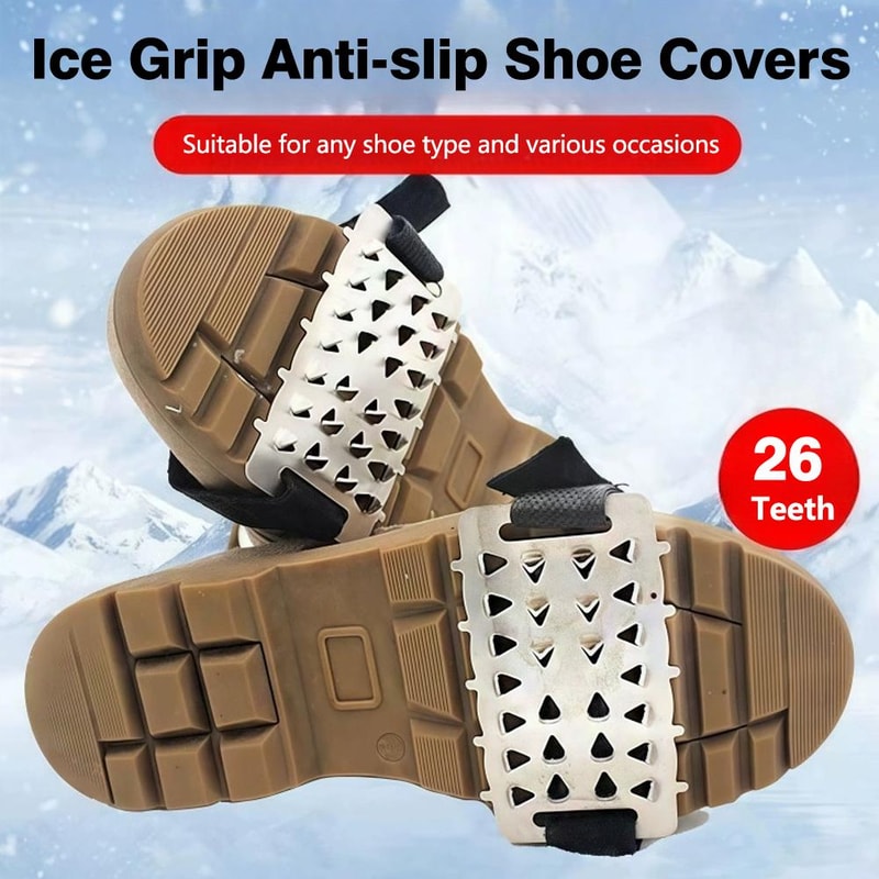 Adjustable Stainless Steel Snow Claw Ice Grippers, Heavy-Duty Winter Grips for Climbing, Walking, Driving