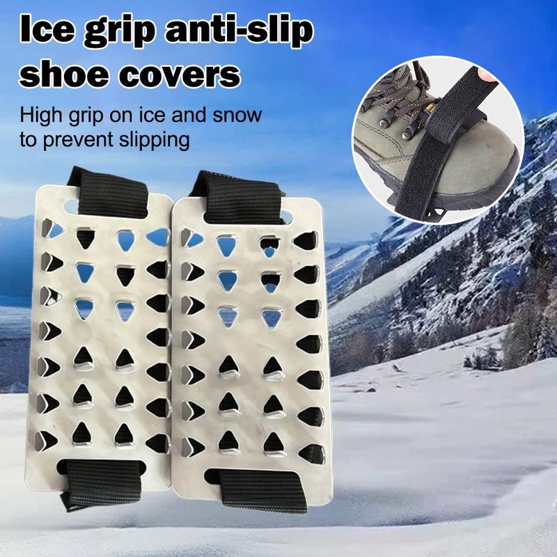Adjustable Stainless Steel Snow Claw Ice Grippers, Heavy-Duty Winter Grips for Climbing, Walking, Driving