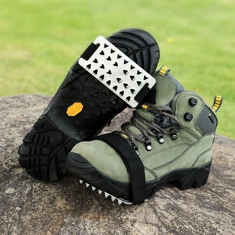 Adjustable Stainless Steel Snow Claw Ice Grippers, Heavy-Duty Winter Grips for Climbing, Walking, Driving