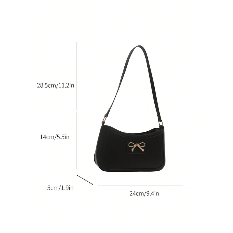 Korean Fashion Women Handbag, Autumn/Winter Crossbody Bag, Commuting Shoulder Under-Arm Bag with Bow Decoration