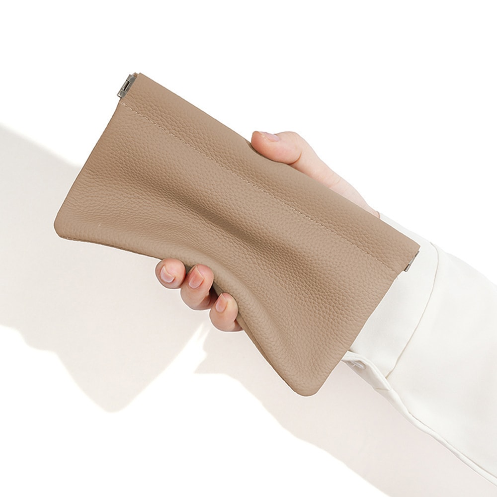 Passport Drivers License ID Holder SelfClosing Artificial Leather Long Wallet Headphone Data Cable 3