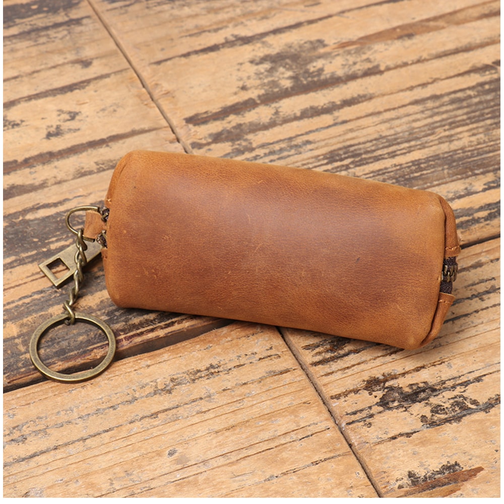 Retro Credit Card Holder Vintage Genuine Leather Coin Purse Zipper Womens Key Organizer Pouch Clutc 0