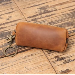 retro credit card holder, vintage genuine leather coin purse zipper, women's key organizer pouch, clutch wallet card