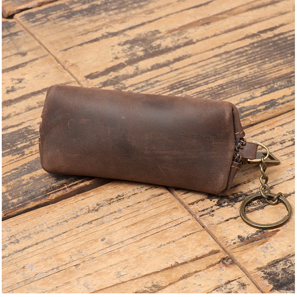 Retro Credit Card Holder Vintage Genuine Leather Coin Purse Zipper Womens Key Organizer Pouch Clutc 3