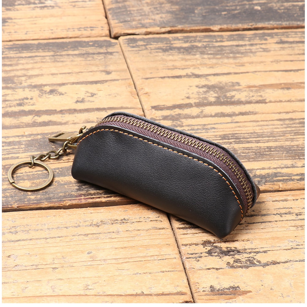 Retro Credit Card Holder Vintage Genuine Leather Coin Purse Zipper Womens Key Organizer Pouch Clutc 4